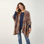 Chevela Eyelash Wrap - autumn rust textured knit wrap
