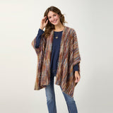 Chevela Eyelash Wrap - autumn rust textured knit wrap