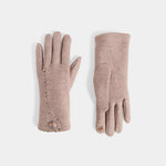 Touch of Plaid Touchscreen Gloves - sand with subtle plaid pattern