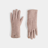 Touch of Plaid Touchscreen Gloves - sand with subtle plaid pattern