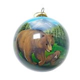 Bear & Wildlife Hand Painted Glass Ornament