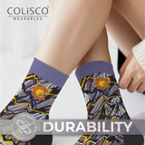 Topo sunset unisex crew socks, additional view