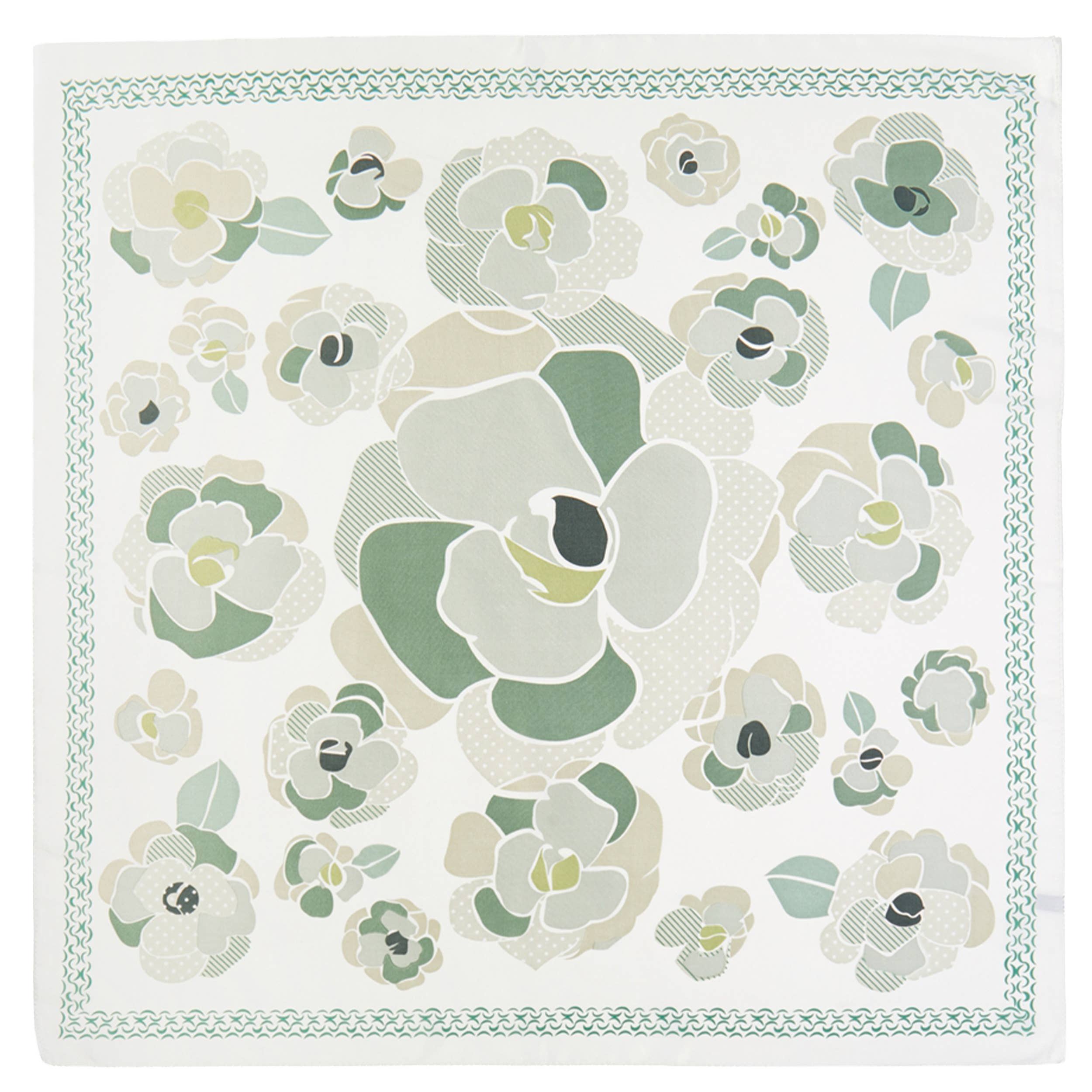 Elegant Big Flower Pattern Print Bandana Scarf