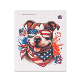 Swedish Dishcloth Patriotic Pit Bull