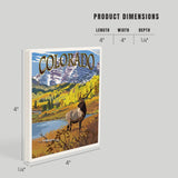 Colorado Maroon Bells and Elk Ceramic Coaster