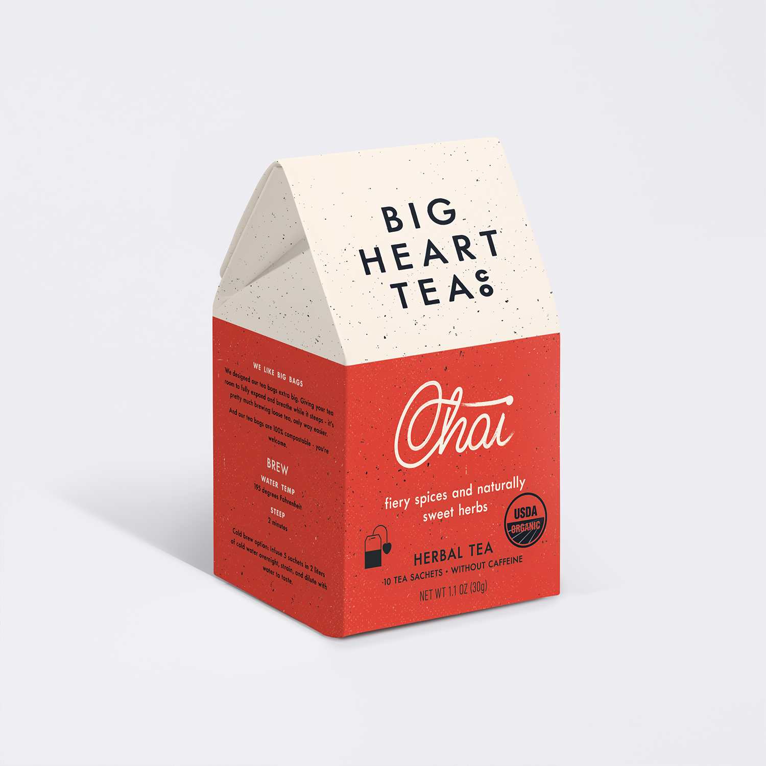 Chai tea box shown from the back with ingredient list