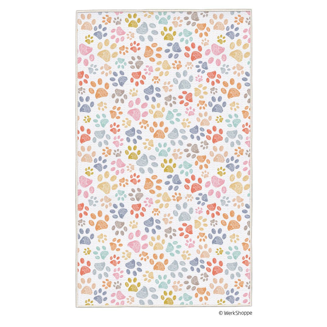 Paw print microfiber pet drying towel