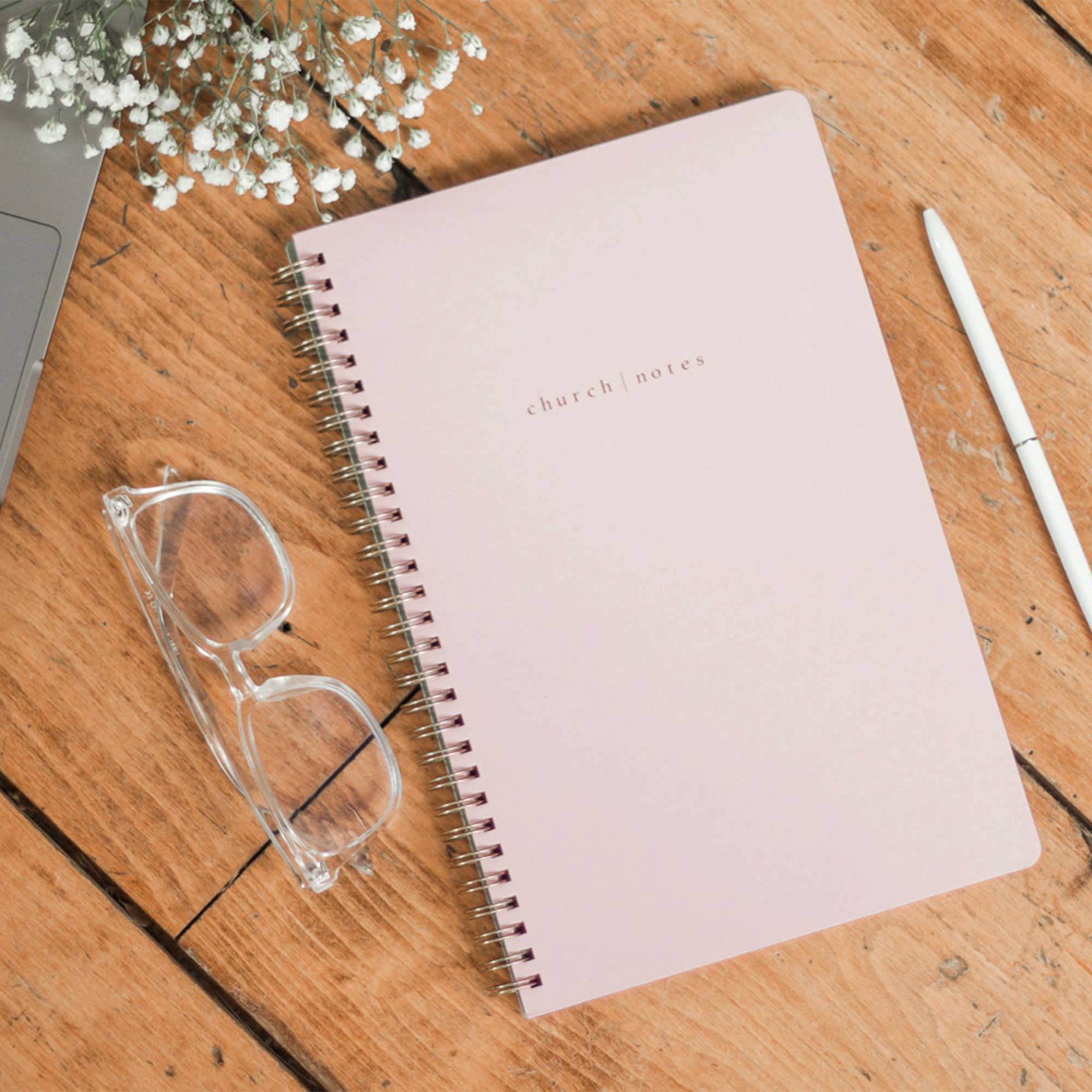 Blush sermon notes journal by Church Notes Co.