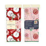 Peppermint Party reversible Christmas microfiber kitchen towel, view 2
