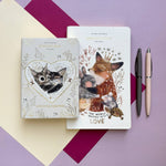 A5 vegan leather daily planner with gilded page edges and a ribbon marker, interior planner pages
