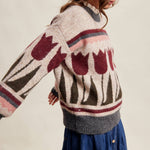 Tulip Pattern Knit Sweater in Charcoal – 7
