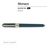 Monaco soft-touch ballpoint pen in forest green, detail view