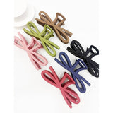 Dark Tone Jumbo Knotted Bow Hair Clip Claw
