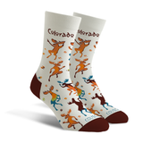 Colisco Unisex Crew Socks - Colorado Moose Dance