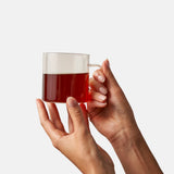 Edith Grey black tea with bergamot and rose brewed in a glass mug