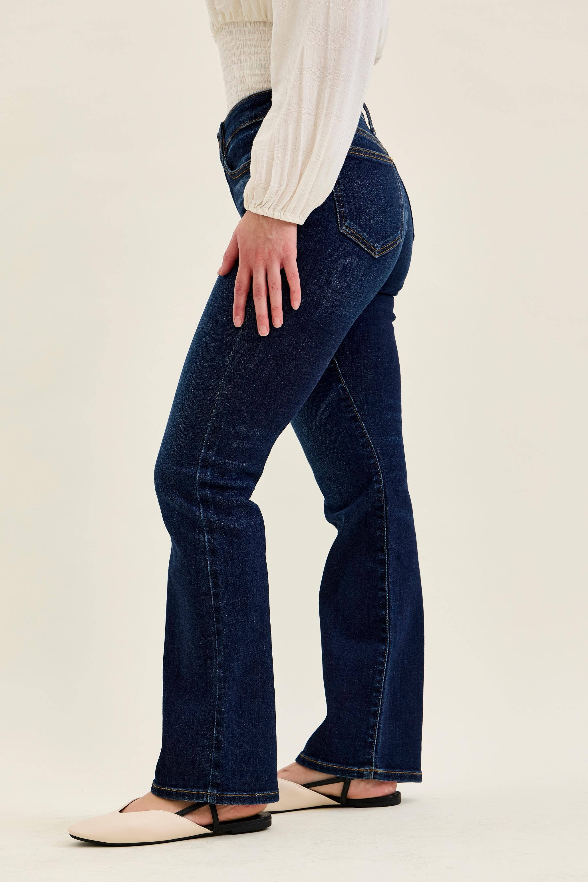 Judy Blue petite mid-rise bootcut jeans in dark wash