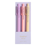 Daughter Bible study pen set, three gel pens in purple, peach and gold