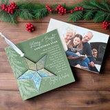 Merry & Bright Christmas Star Ornament, Stained Glass