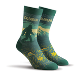 Unisex crew socks with a Colorado night sky graphic