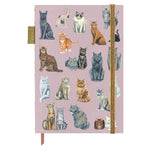 Feline Friends cats lay flat lined journal