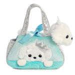 7 inch Peek-A-Boo Princess Puppy plush in a purse