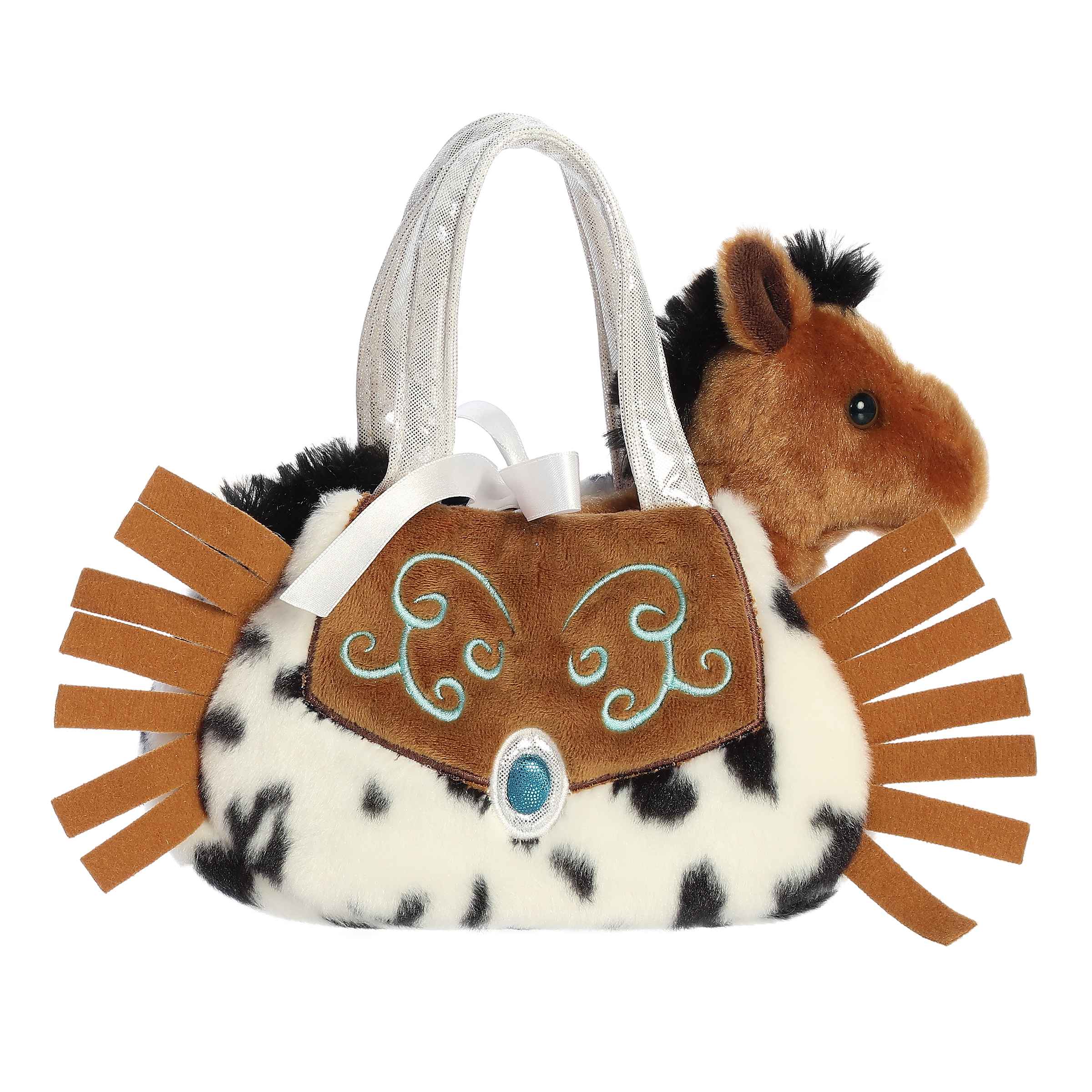 8 inch Western Fringe plush purse pet, alternate view