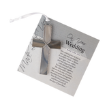 Wedding Day Gray Stained Glass Cross, 4.25 in