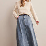 Contrast Trim Bouclé Sweater in Ivory – 11