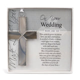Wedding Day Gray Stained Glass Cross, 4.25 in