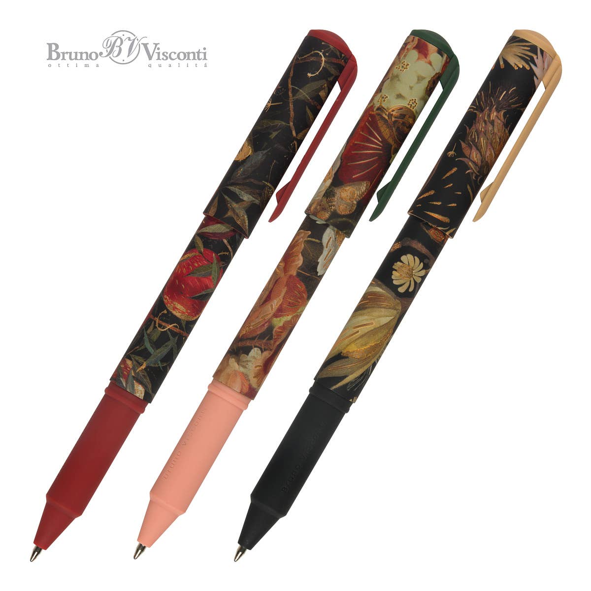 DreamWrite ballpoint pen with a Lush Flora illustrated barrel, detail view