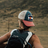 Hat - Vintage Denim Flag Patch Trucker