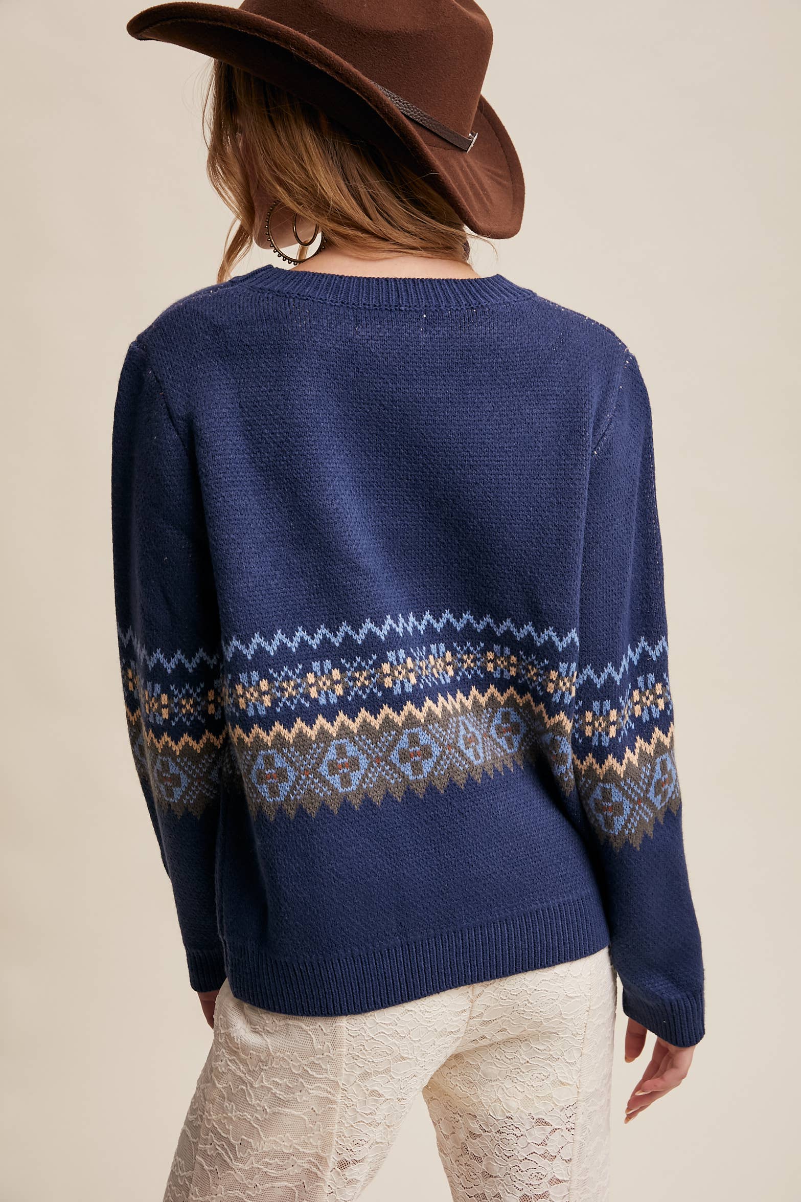 Western Horse & Horseshoe Sweater in Navy – 8