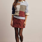 Colorblock Mixed Stripe Sweater in Blue Multi – 10