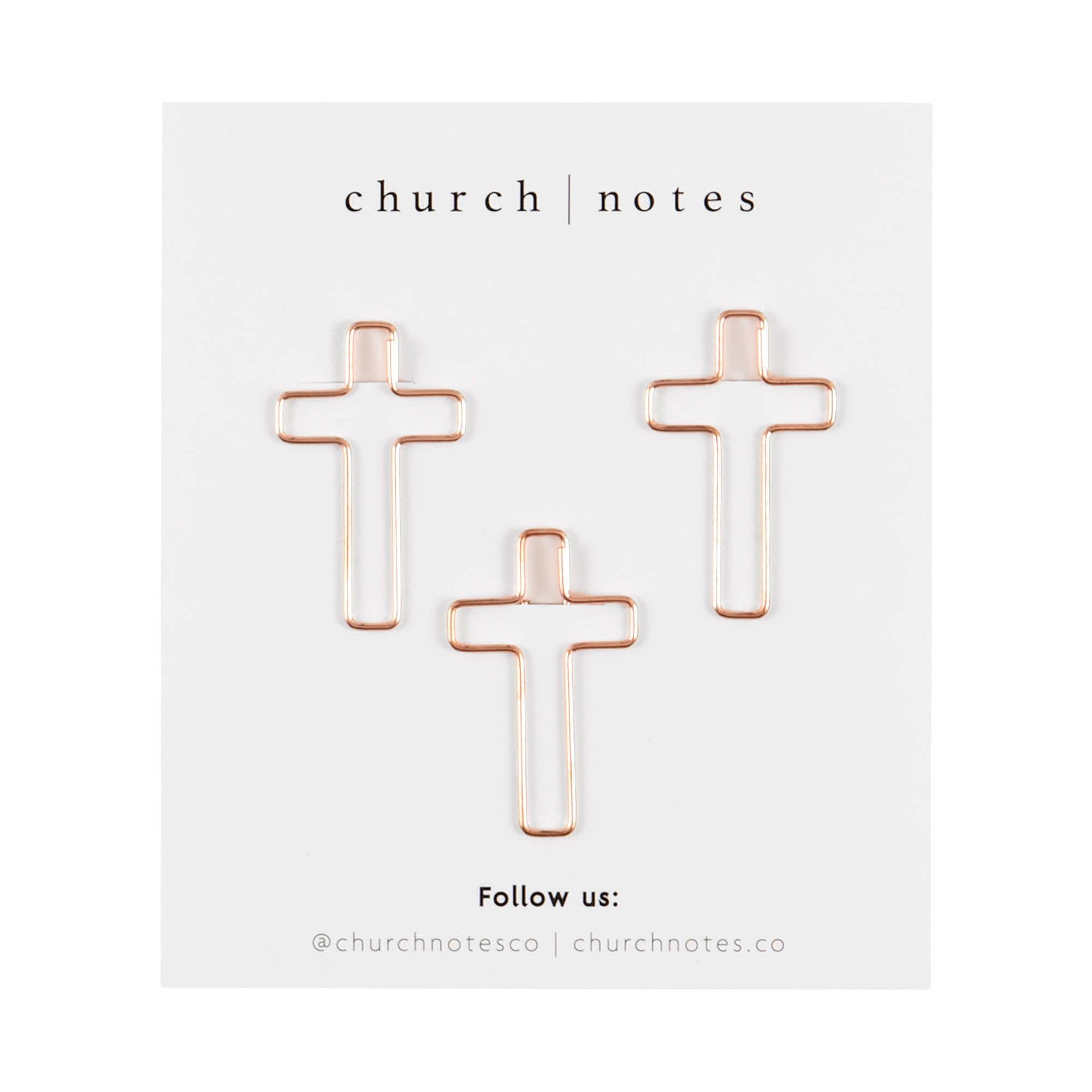 Cross-shaped paper clips, set of three, by Church Notes Co.