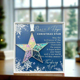 Peace & Hope Christmas Star Ornament, Stained Glass