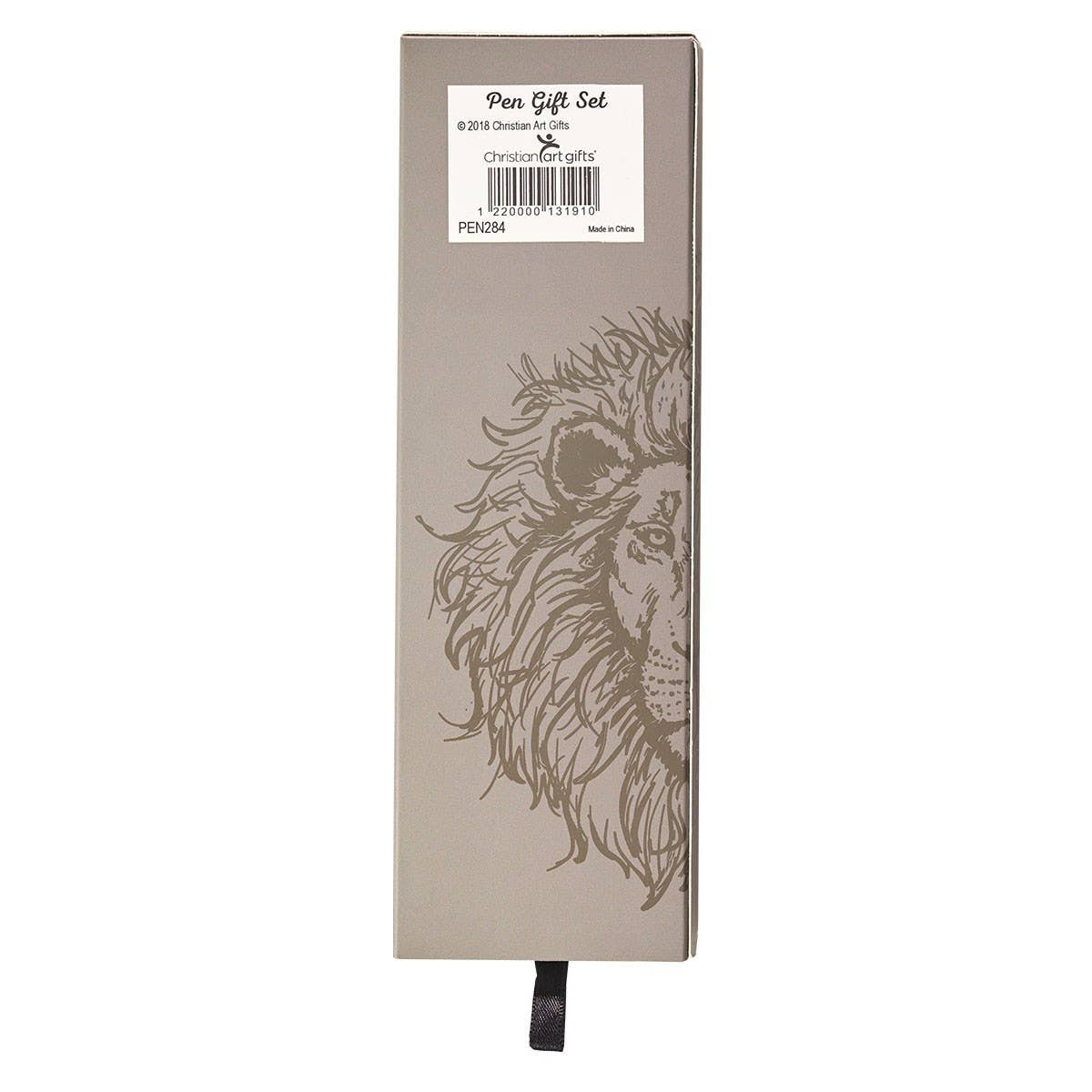 Strong and Courageous gift pen, barrel lettering detail
