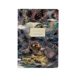 A5 ruled notebook with a galaxy and starfield cover design, front cover