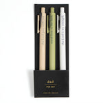 Dad Bible study pen set, three gel pens in cream, olive and white