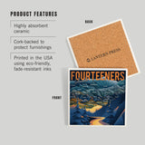 Colorado Fourteeners Ceramic Coaster
