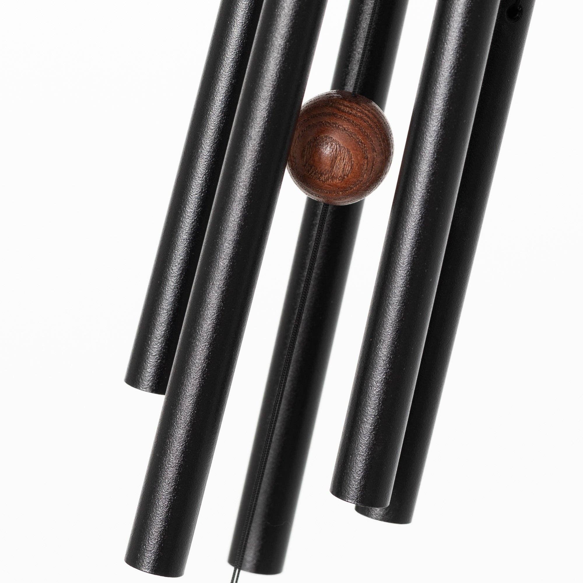 Chimes of Mars black and teak wind chime, alternate view