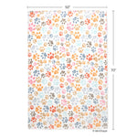 Colorful paw print fleece throw blanket, view 3