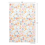Colorful paw print fleece throw blanket, view 3