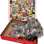 Boomers' Favorite Posters puzzle box opened with bagged pieces and the finished image on the lid