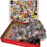 Boomers' Favorite Posters puzzle box opened with bagged pieces and the finished image on the lid