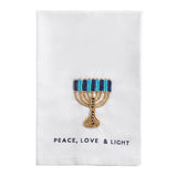MENORAH BEADED HANUKKAH TOWEL