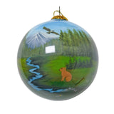 Bear & Wildlife Hand Painted Glass Ornament