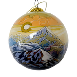 Rocky Mountain Peak Hand Painted Glass Ornament