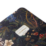 A6 vegan leather daily planner with a Forest Flowers cover and gilded page edges, detail view
