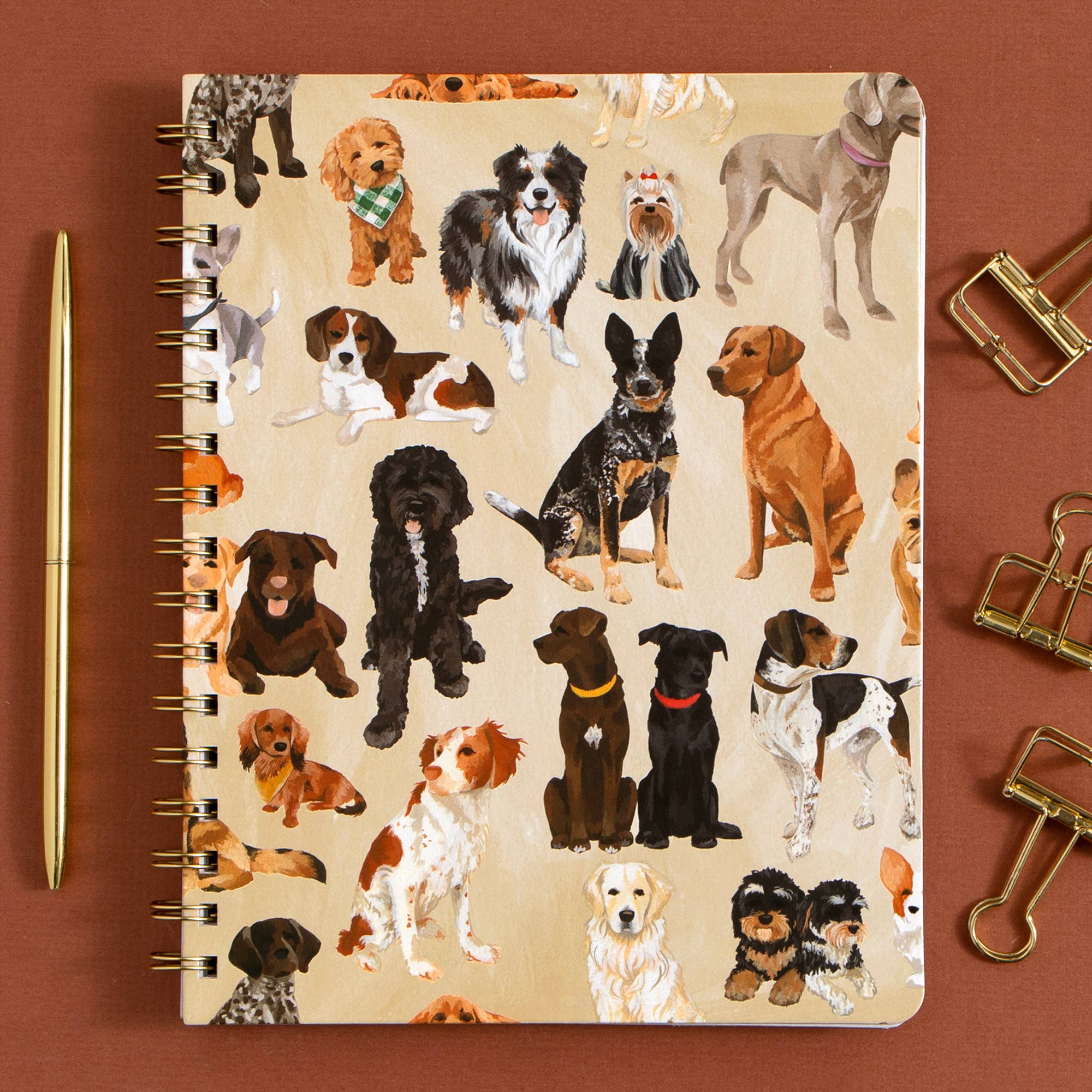 Furry Friends dog breeds spiral notebook