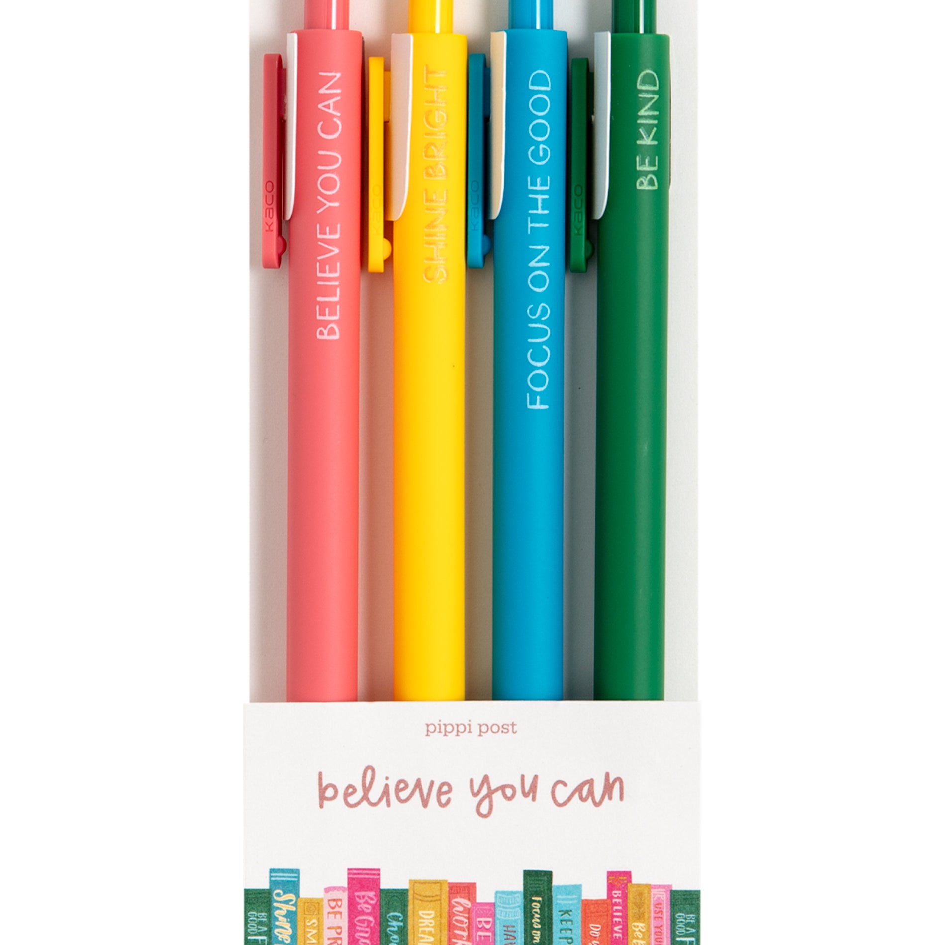 Believe You Can gel pen set of 4 - front